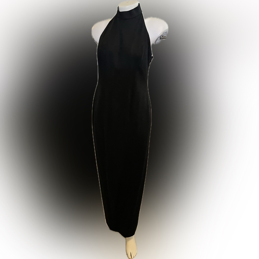 Neiman Marcus Black Backless Evening Dress